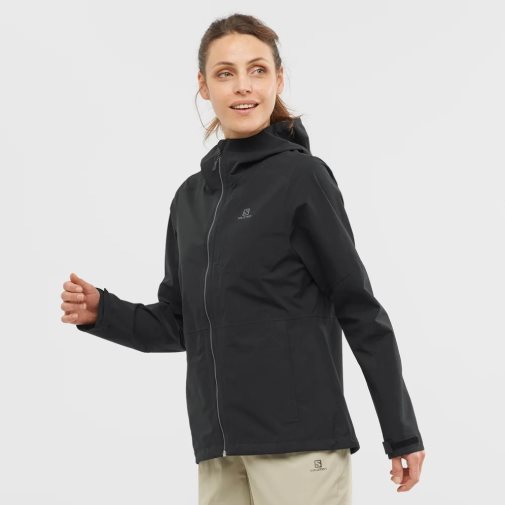 Black Salomon Outrack Waterproof 2.5L Women's Shell Jackets | IE XE3720